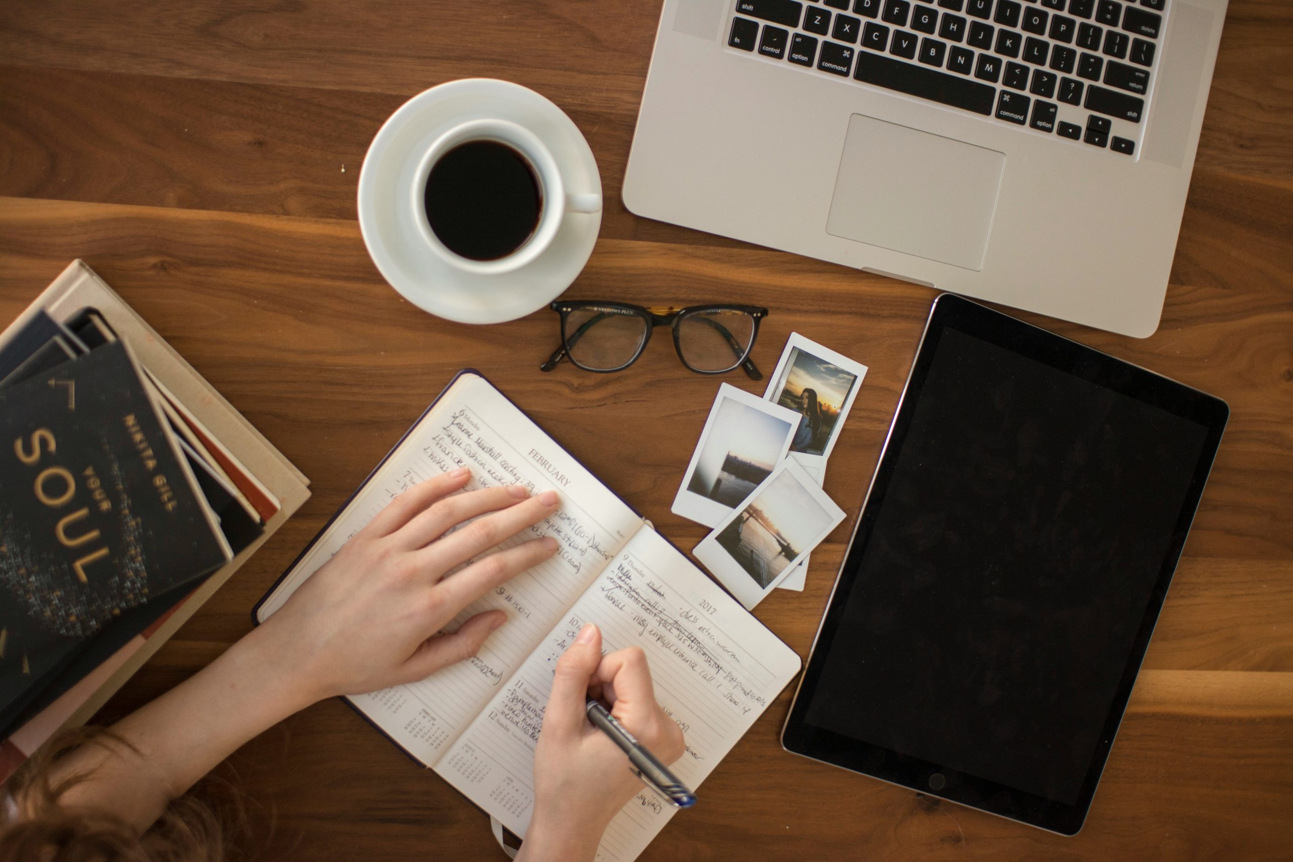 content for business, someone writing 