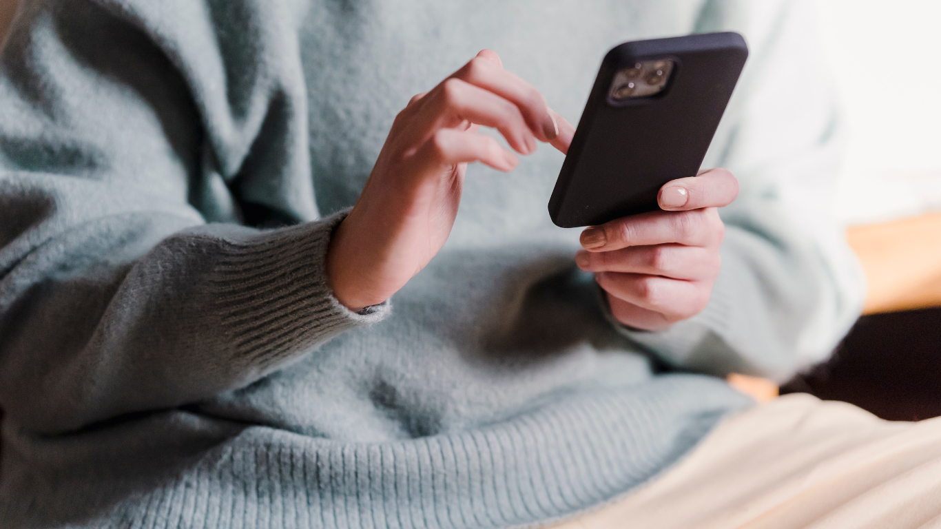 woman searching on phone