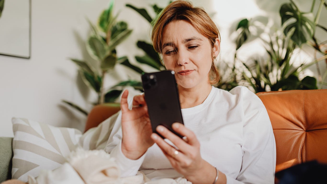 women searching on phone, voice optimization